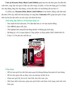 Trị xuất tinh sớm Dynamo Delay Black Label Edition sản phẩm tăng sinh lý tại nhà Trị xuất tinh sớm Dynamo Delay Black Label Edition sản phẩm tăng sinh lý tại nhà