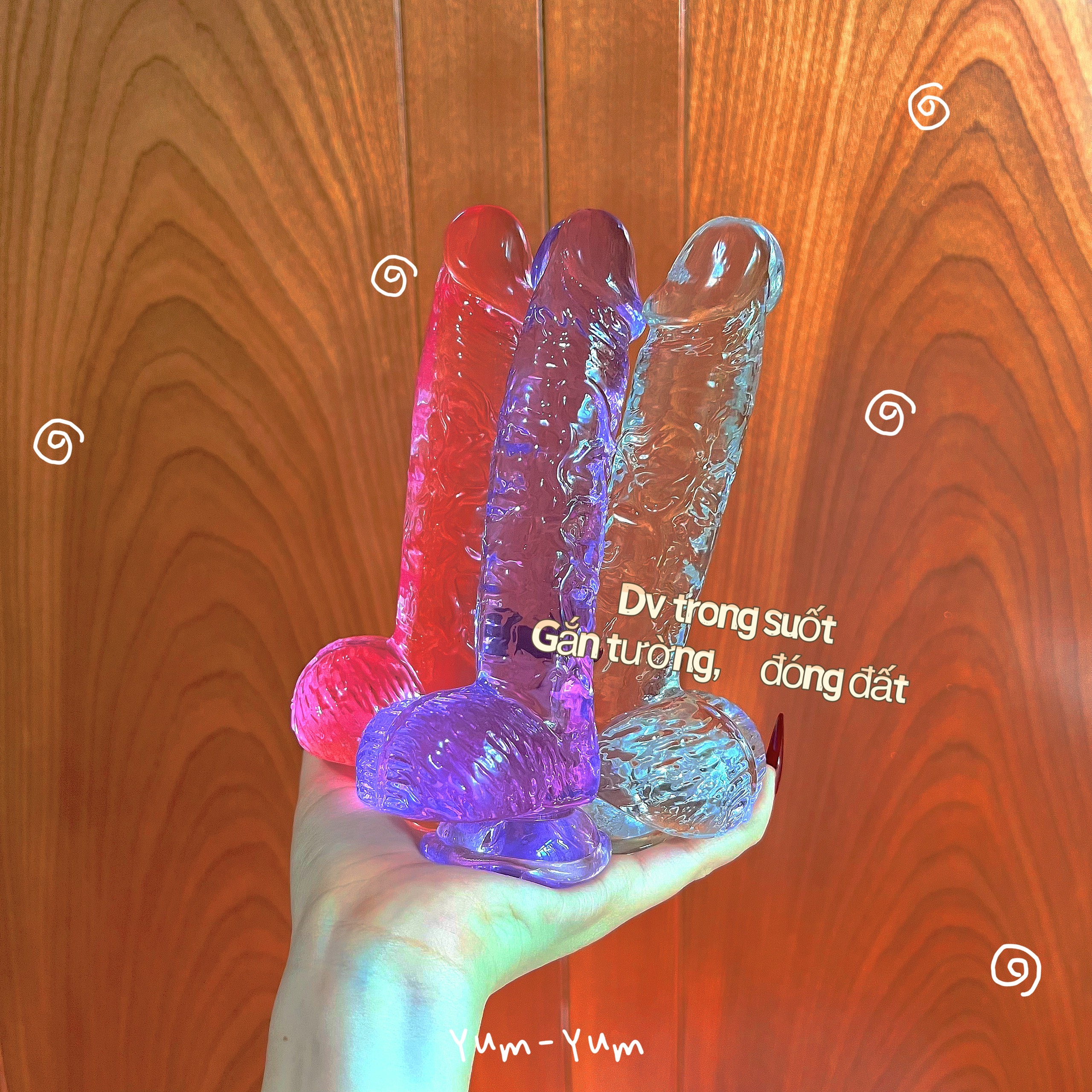 dương vật giả trong suốt gắn tường đa chế độ