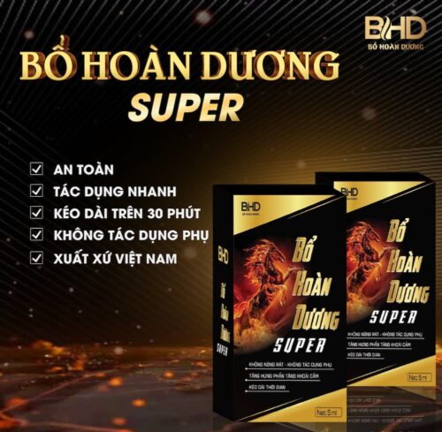 Thuốc xịt trị xuất tinh sớm Supper cho nam  sản phẩm tăng cường sinh lý nam thảo dược tình yêu hiện đang được phân phối tại thị trường Việt Nam. giúp tăng sinh lý, kéo dài quan hệ tình dục nam 30-60 phút. Thành phần của Xịt thảo dược Bồ Hoàn Đường là những thảo dược đến từ thiên nhiên. Do đó, sản phẩm này vô cùng an toàn, không gây mất cảm giác nhạy cảm trong quá trình quan hệ tình dục giữa nam và nữ.